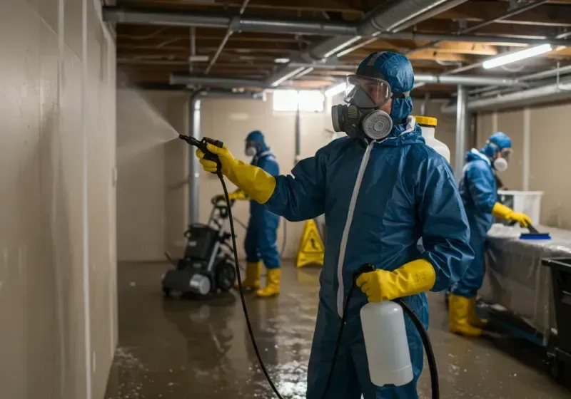 Basement Sanitization and Antimicrobial Treatment process in Wellington, OH