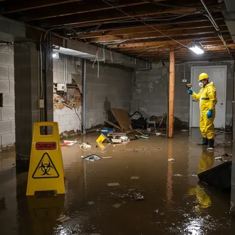 Flooded Basement Electrical Hazard in Wellington, OH Property